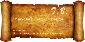 Trencsánszki Bence névjegykártya