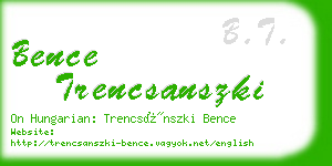 bence trencsanszki business card